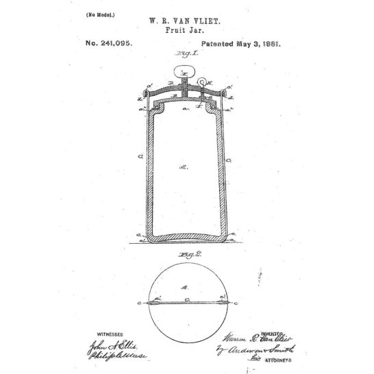 Van Vliet Improved Fruit Jars_Otterson Patent Drawing