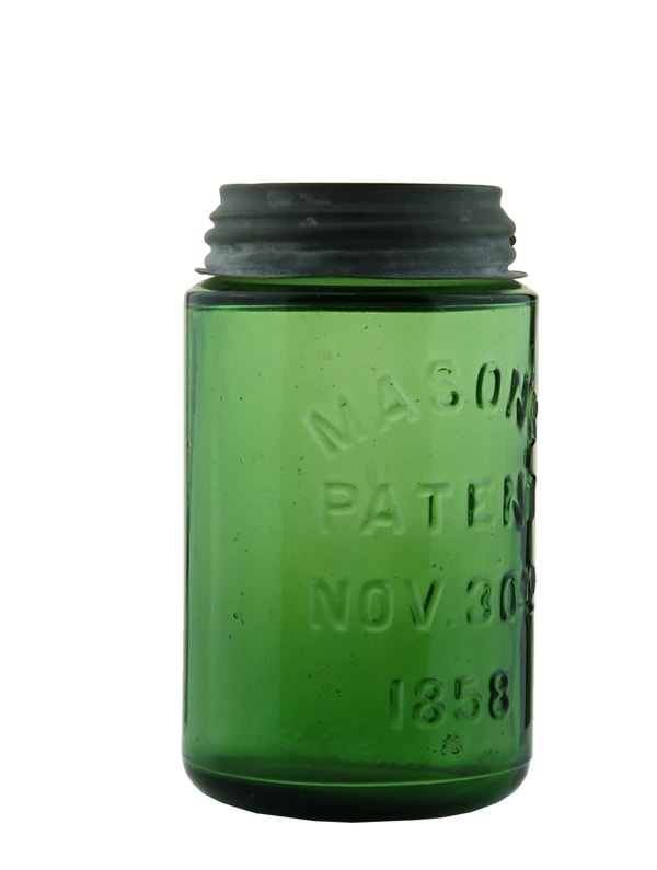 01-34.jpg Antique Nov. 30th 1858 Mason Jar Green main image 0