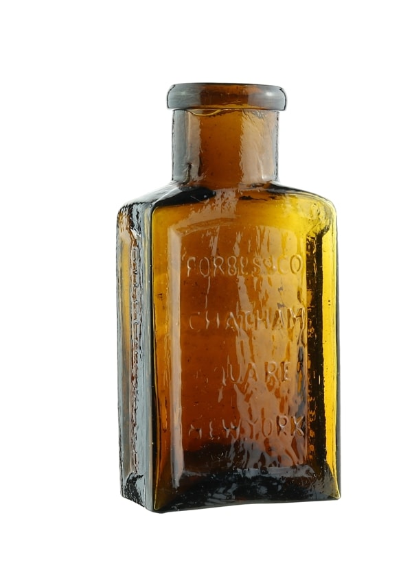 Perfume Bottle Molded Ribbed Glass Flask With Stopper Tightly