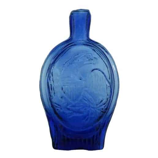 Bust of Columbia Liberty Cap Eagle Cobalt Fuss - Historical Flasks - GI-119