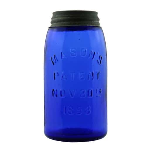 Mason's Patent Nov 30th 1858 Cobalt Jar