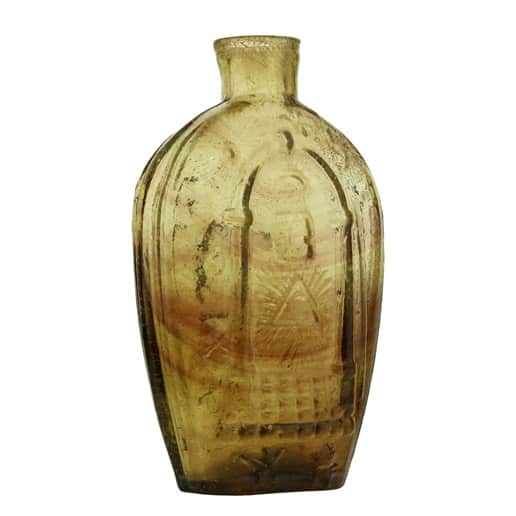 GIV-3 • Masonic Arch and Eagle J.K.B Topaz Striated Flask