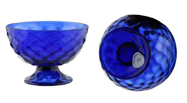 Blue Rose Polish Pottery  Cobalt Hurricane Wine Glass - Set of 6