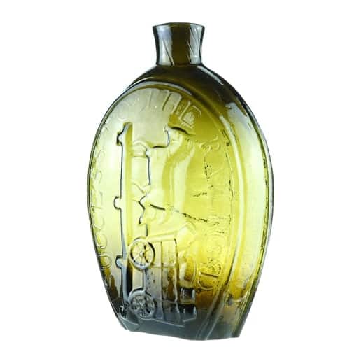 GV-4 • “Success To The Railroad” and Horse and Cart Historical Flask