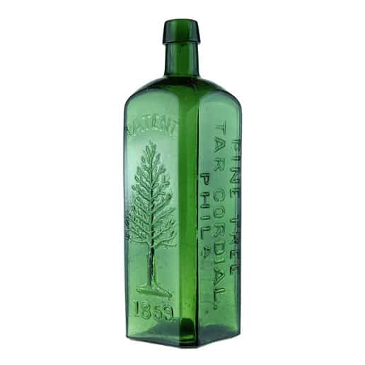 L.Q.C. Wishart's / Pine Tree / Tar Cordial / Phila / Patent / (Tree) / 1859 (11 oz)