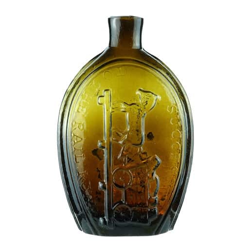 GV-6 • “Success To The Railroad” and Horse and Cart Historical Flask