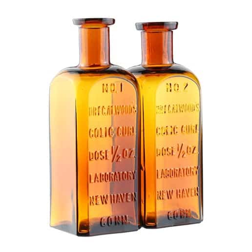 Dr. FC Atwood’s Colic Cure No. 1 & No. 2 Dose 1/2 Oz. Laboratory New Haven Conn.