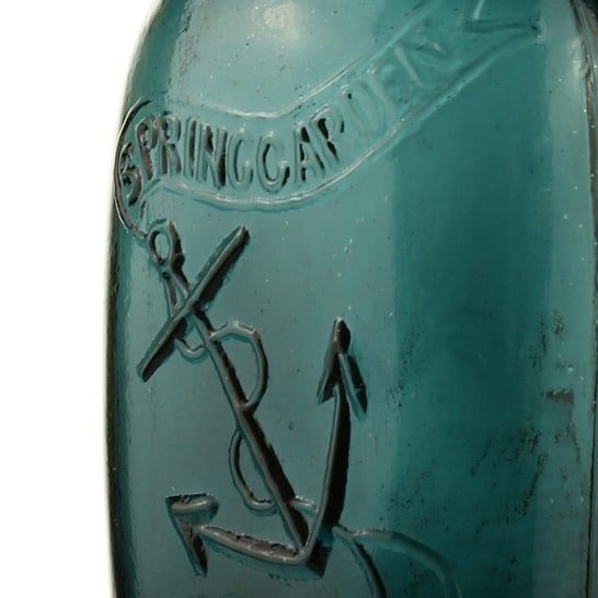 Spring Garden Flask GXIII-58 Historical Flasks Detail 2