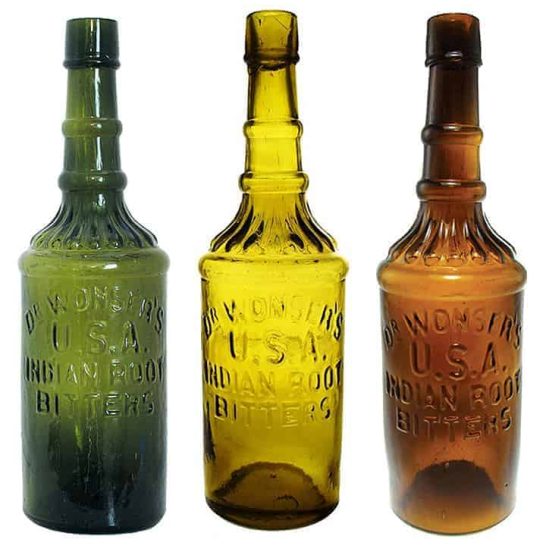 Dr. Wonser's U.S.A. Indian Root Bitters - 3 Bottles