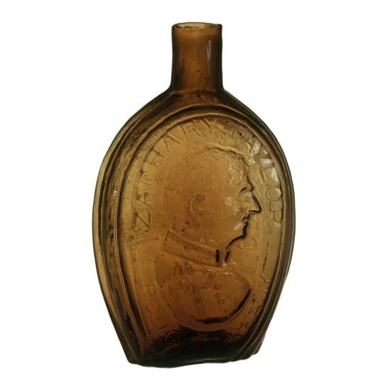 Zachary Taylor / Corn For The World Golden Amber GI-74 Historical Flasks